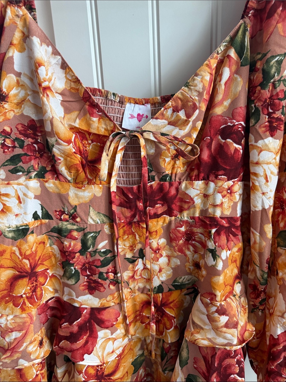 Buddy Love Floral Mini Dress in Red, Yellow, Cream - Picture 4 of 10